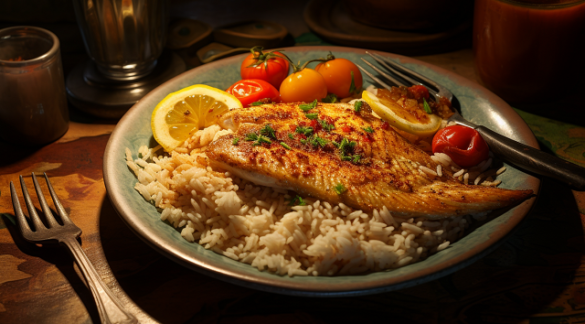 ryba-z-ryzem Posiłek na diecie ketogenicznej